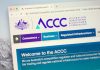 ACCC website homepage
