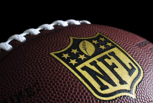 NFL ball with logo