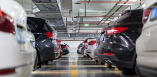 Cars in parking lot