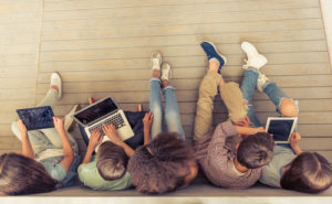 students with computers